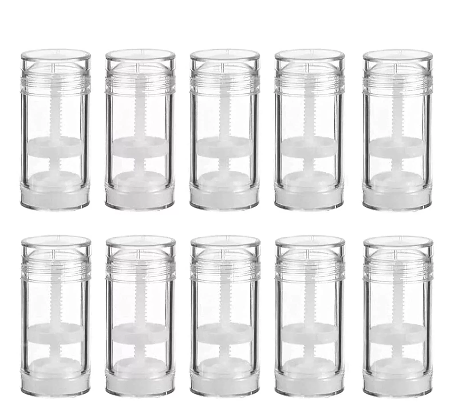 Healthcom 10 Pcs 30Ml Empty Deodorant Containers Twistup Filling Stick Clear Plastic Deodorant Container 1 Oz Refillable Deodora