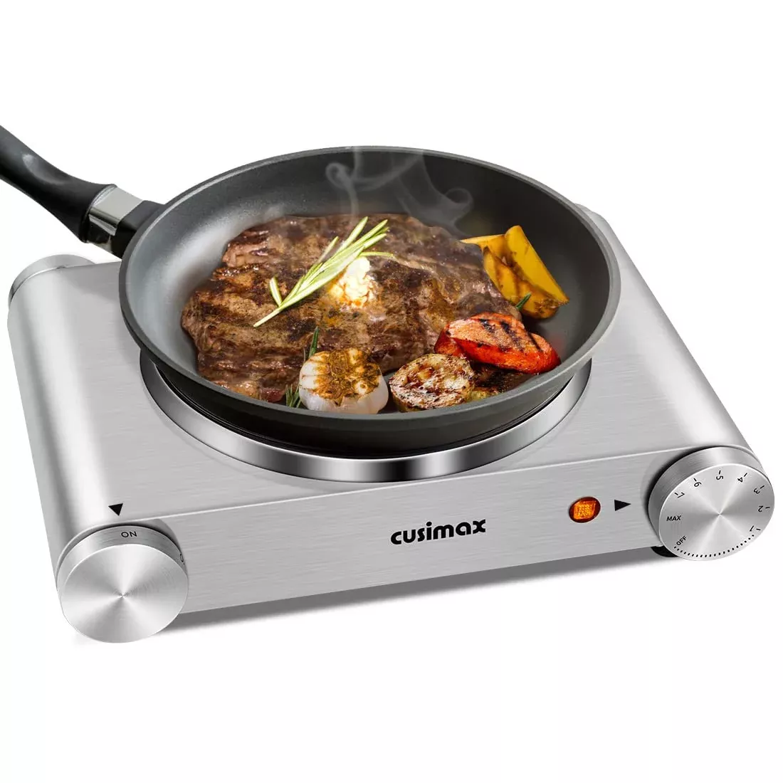 Hot Plate, Cusimax Electric Burner 1500W Hot Plate Cooking Single Burner Electric Stove With Heat-Up In Seconds Adjustable Tempe