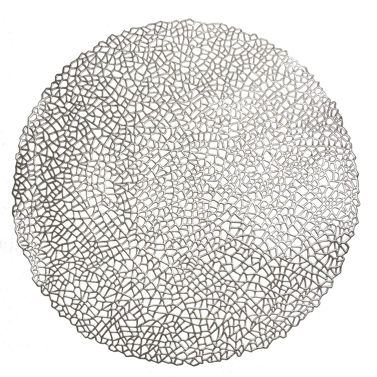' Occasions '' 10 Pieces Pack Pressed Vinyl Metallic Placemat/Wedding Accent Placemat (Mystique - Silver)