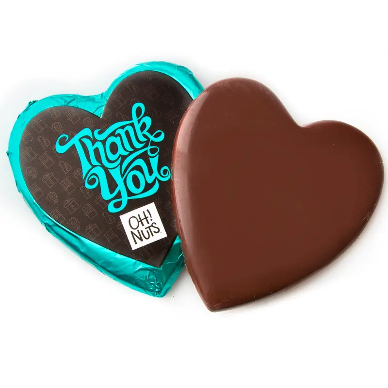 ’Thank You ’ Dark Belgian Chocolate Message Heart