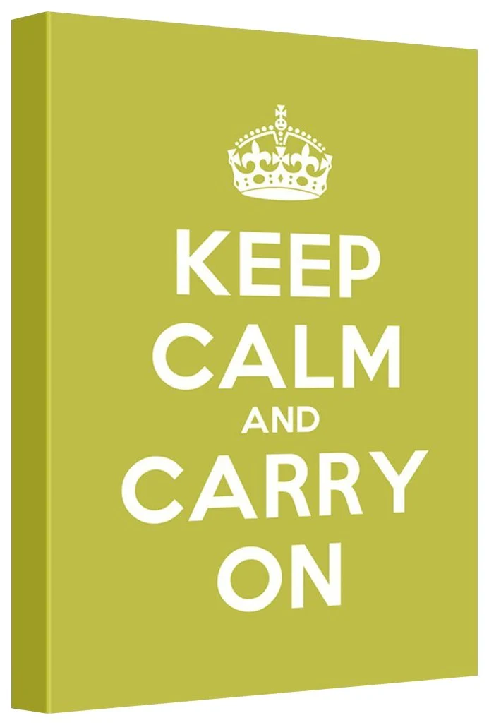 Wall26 Canvas Wall Art Gallery Wrap Prints, Keep Calm And Carry On Stretched Grass Green Home Decor Ready To Hang, 12'' L X 18''