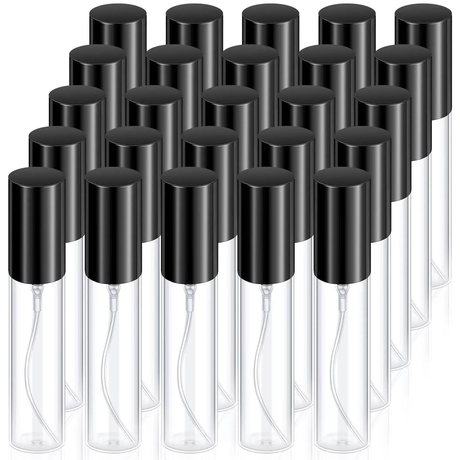 Yinder 25 Pcs Travel Perfume Atomizer Sprayer Refillable Empty Perfume Bottle For Perfume Mist Glass Spray Bottles Clear Portabl
